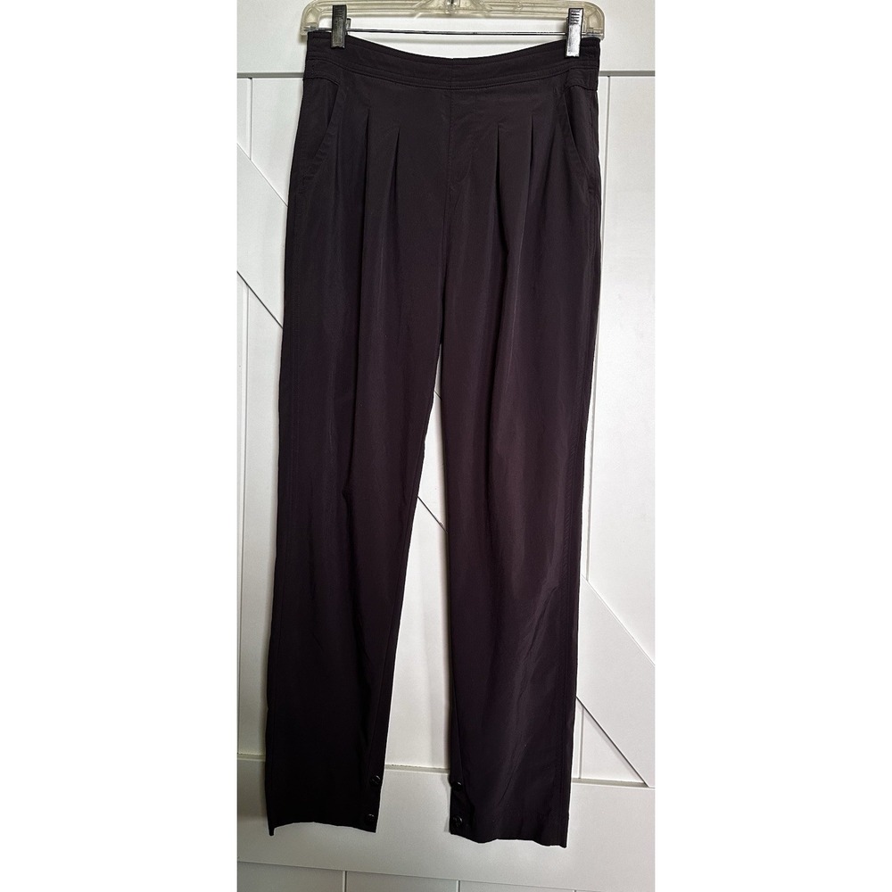 Athleta Women Lightweight Pleated Trousers‎ Joggers Pants Snap Pockets&Legs Sz 0